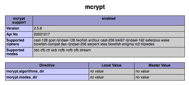 php mcrypt