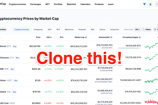 Clone CoinMarketCap.com Cryptocurrency Price Table Using PHP, JSON, and WebSockets