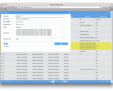 edit datagrid