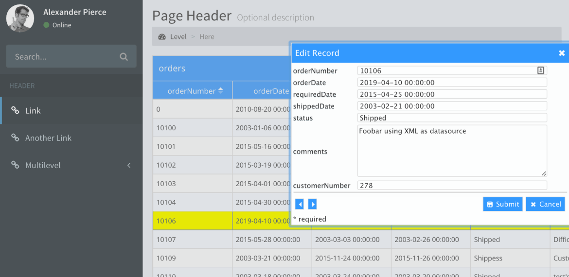 phpgrid laravel5 bootstrap3 full edit