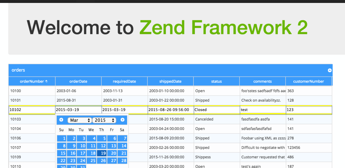 zf2 phpgrid