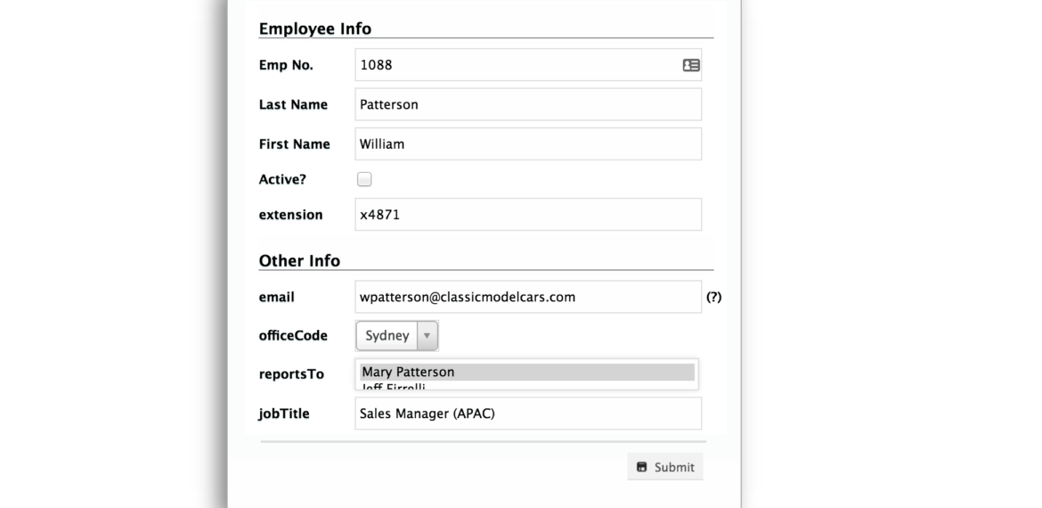 phpGrid form only load