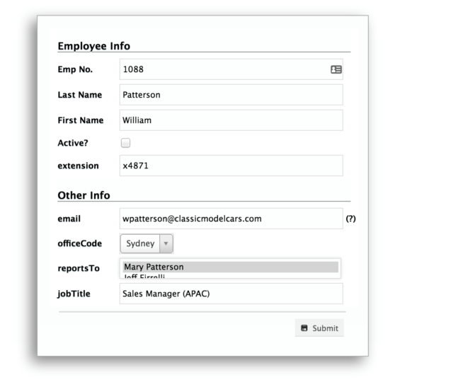 phpGrid form only load