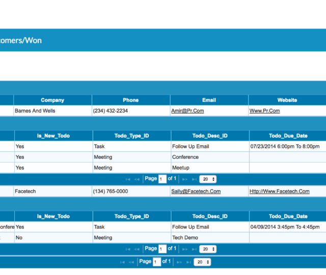 CRM sales team view