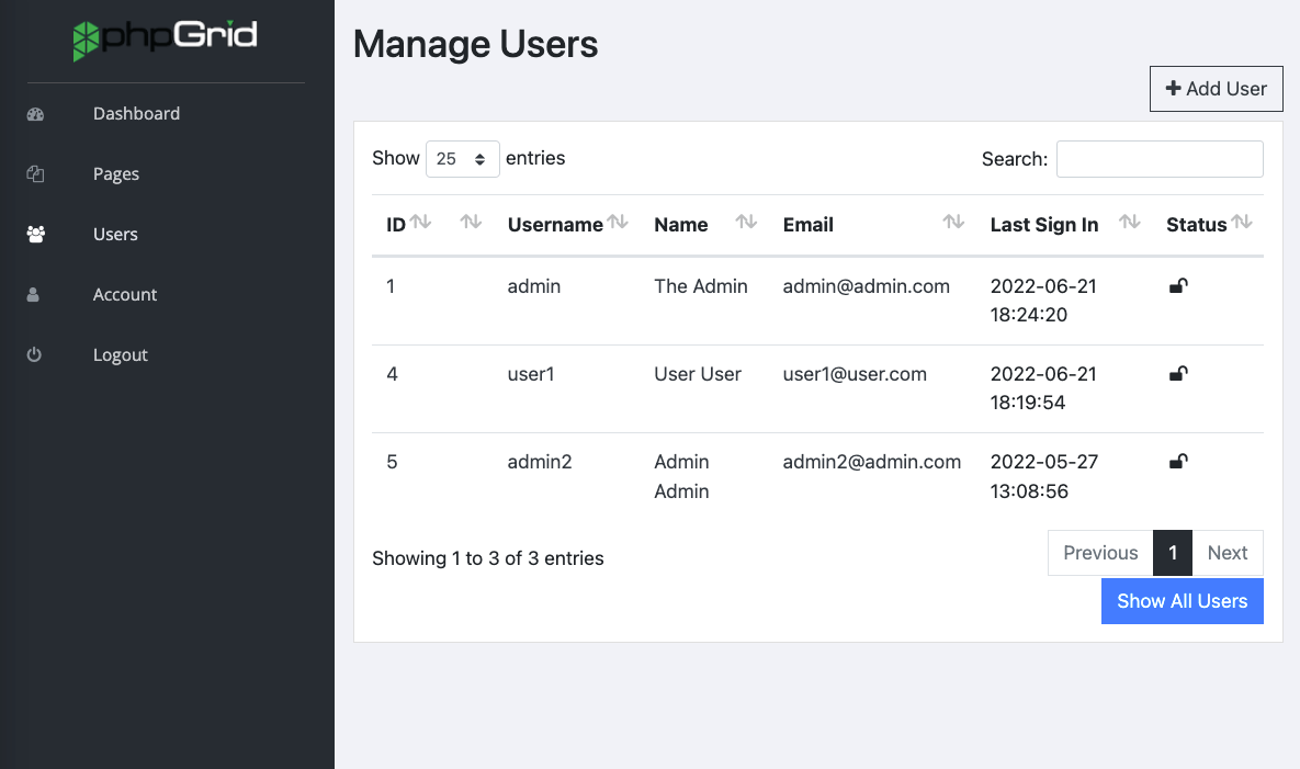 manage user manage user